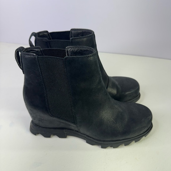 Sorel Women's Joan of Arctic Wedge III Chelsea boots in black leather size 11 - Picture 6 of 11